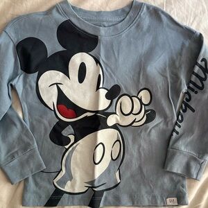 2 GAP Kids Mickey Mouse Blue Long Sleeve Shirt